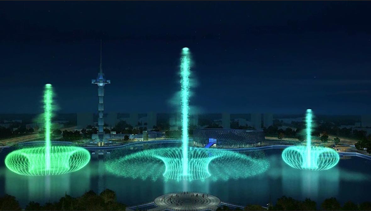 新疆伊宁市音乐喷泉